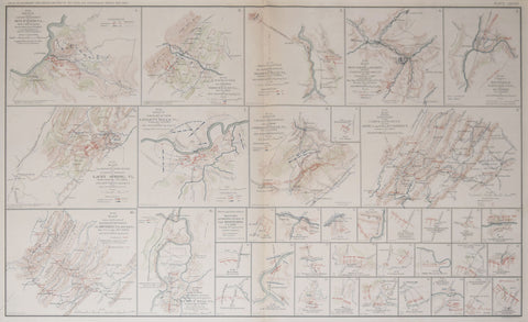 Government Printing Office & Julius Bien (1826-1909),Pl. LXXXIV [Sketch of the Calvary Engagement at Milford, VA. & Various Battle Sites throughout VA.]