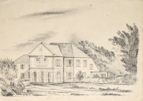 British School, mid-19th century, "Pleasant Hall - The Residence of Mrs. Mend"