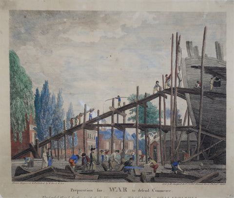 William Birch (1755-1834),  Preparation for War to Defend Commerce