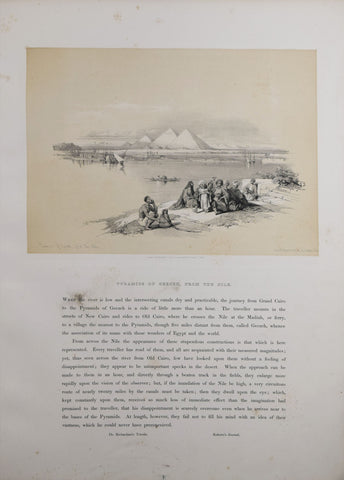 David Roberts (1796-1864), Pyramids of Geezeh From the Nile