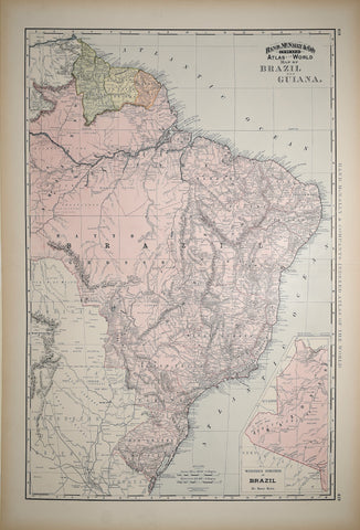 Rand McNally & Co., Map of Brazil and Guyana