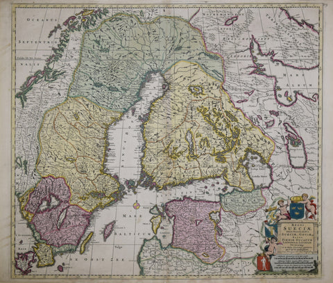 Frederick de Wit (Dutch, 1630-1706), Regni Sueciae tabula generalis divisa in Sueciae, Gotiae...