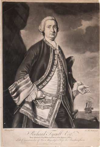 Thomas Hudson (1701-1779), painter, Richard Tyrrell Esq. Rear Admiral of the White Squadron of his Majesty's Fleet