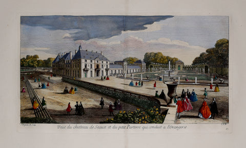 J. B Rigaud, Veue du chateau de Seauoc et du petit Parterre qui conduit a l'Orangerie