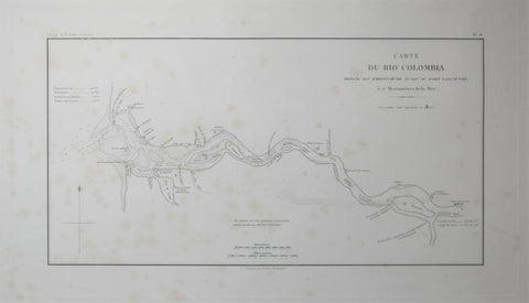 Eugene Duflot de Mofras (1810-1884), Carte du Rio Columbia depuis son embouchure jusqu'au Fort Vancouver