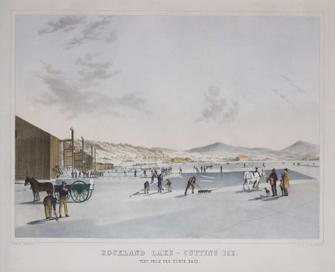 John William Hill (1812-1879)  Rockland Lake - cutting ice. View from the North East.
