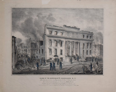John Henry Bufford (1810-1870), sketched, Ruins of the Merchant’s Exchange NY