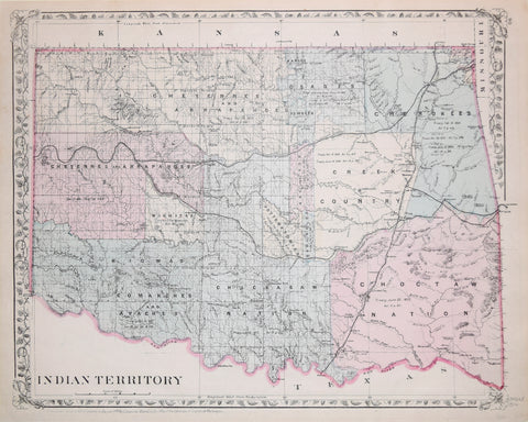 Samuel Augustus Mitchell (1790-1868)  Indian Territory (Showing Oklahoma)