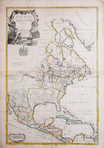 John Senex (English, 1678-1740), North America corrected from the observations