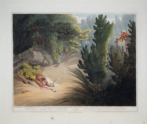 Thomas Williamson (1758-1817) and Samuel Howitt (1765-1822), Shooting a Tiger from a Platform