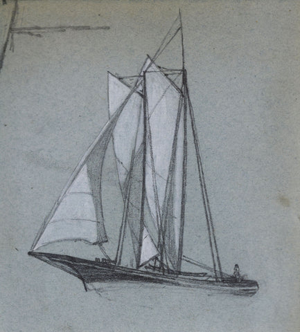 Milton J. Burns (1853-1933), [Ship with white sails]