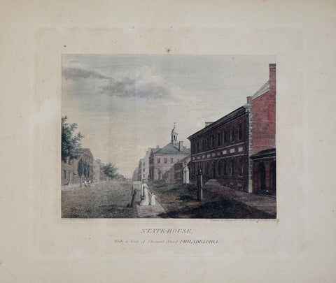 William Birch (1755-1834), State-House, with a View of Chestnut Street Philadelphia