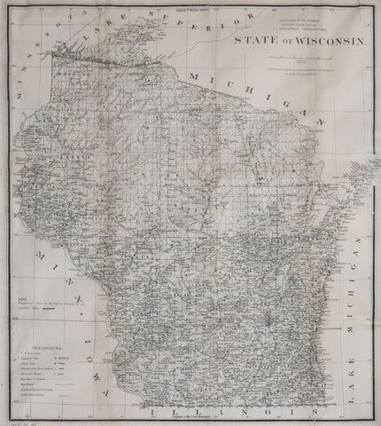 United States General Land Office/Charles Roeser,  State of Wisconsin, 1878