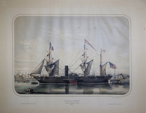 Louis Le Breton (French 1818-1866), Steamer Le Franklin - Basin de La Foride en Havre, 1851