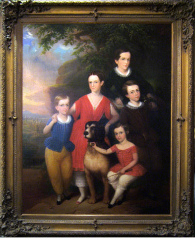 Robert Street (American, 1796-1855), "Portrait of Children and Dog"