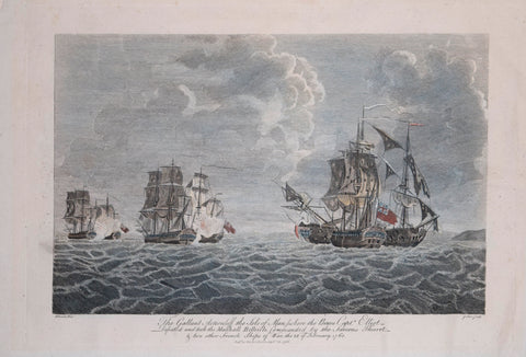 Francis Swain (1725-1782), The Gallant Action off the Isle of Man where the Brave Capt. Elliot defeated and took the Marshall Belle Isle…1760