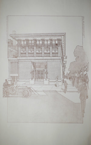 Frank Lloyd Wright (1867-1959), Mason City National Bank, Mason City, IA, Tafel IL