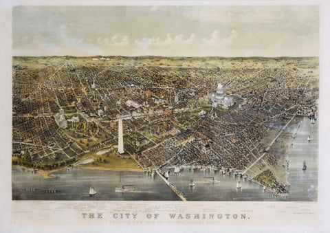 Nathaniel Currier (1813–1888) and James Merritt Ives (1824–1895), The City of Washington. Bird’s eye view from the Potomac- Looking North
