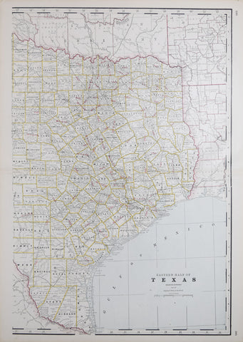 George F. Cram (1841-1928), Eastern Half of Texas, Engraved Expressly for the Standard Atlas of the World
