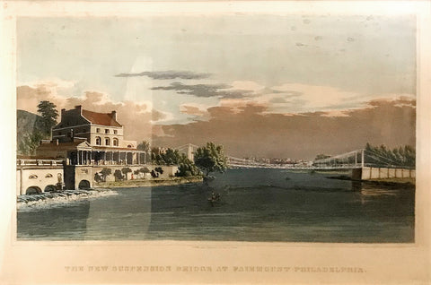 George Lehman (C. 1830-1870), The New Suspension Bridge at Fairmount Philadelphia