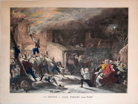 D. Wiest, painter, The Rescue of John Wesley from Fire February 9th. 1709