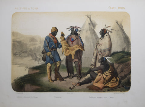 Jean Adolphe Bocquin, Trappeur et Indiens devant leur Camp