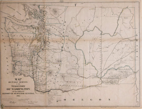 United States General Land Office, Map of the Public Surveys in Washington Territory to Accompany Report of Surveyor General 1865
