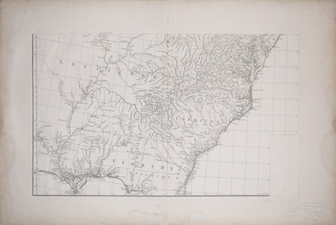 Gilles Robert sieur de Vaugondy (1686-1766), Untitiled Map of the Carolinas and Northern Florida