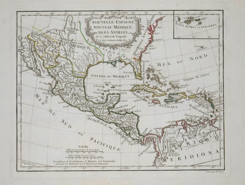 Gilles (1688 - 1766) and Didier (c. 1723 - 1786) Robert de Vaugondy, Nouvelle Espagne, Nouveau Mexique, Isles Antilles