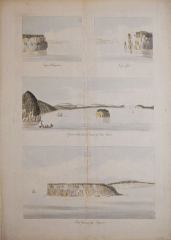 Joseph Frederick Wallet Des Barres (1721-1824), a) Cape Blonmedown and Cape Split, b) Spencers Island and Entrance of MInes Bason, c) Isle Haut and Cape Chegnedo [Nova Scotia]