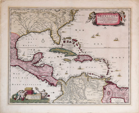 Nicolaes Visscher II (Dutch, 1649-1702), Insulae Americanae in Oceano Septentrionali ac Regiones Adiacentes…
