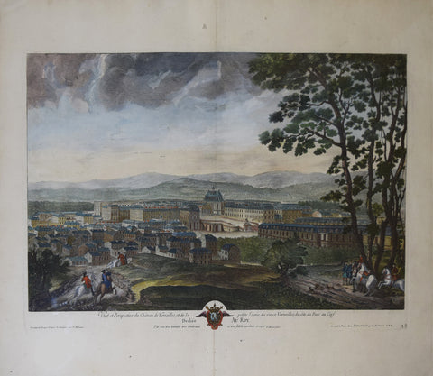Pierre Menant (fl. 1716), Vue et Perspective du Chateau de Versailles et de la petite Eurie du vieux Versailles du cote du Parc au Cerf