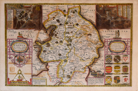 John Speed (1552-1629), The Counti of Warwick from Shire Towne and Citie of Coventre described