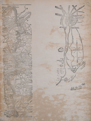 Waters & Son, [Map of the Course of the Potomac, from Washington northwest to Fort Frederick; Map of the Cape Fear River, from the Coast inland to Wilmington, North Carolina]