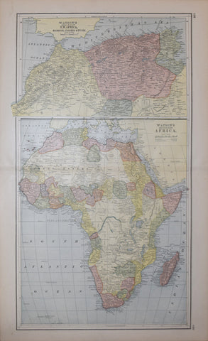 Gaylord Watson & R. A. Tenney, Watson’s Atlas Map of N. W. Africa…& Watson’s Atlas Map of Africa