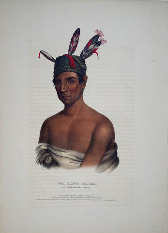 Thomas McKenney (1785-1859) & James Hall (1793-1868), Winnebago Chief, Wa-Kawn-Ha-Ka