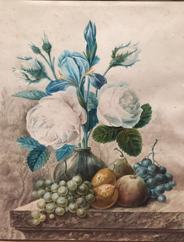 Adrienne Apol (Dutch, 1780-1862), Still Life with Flowers and Fruit