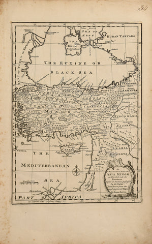 Emanuel Bowen (1693?-1767)  An Acccurate Map of Asia Minor..before it became possessed by the Turks…[Modern day Turkey]