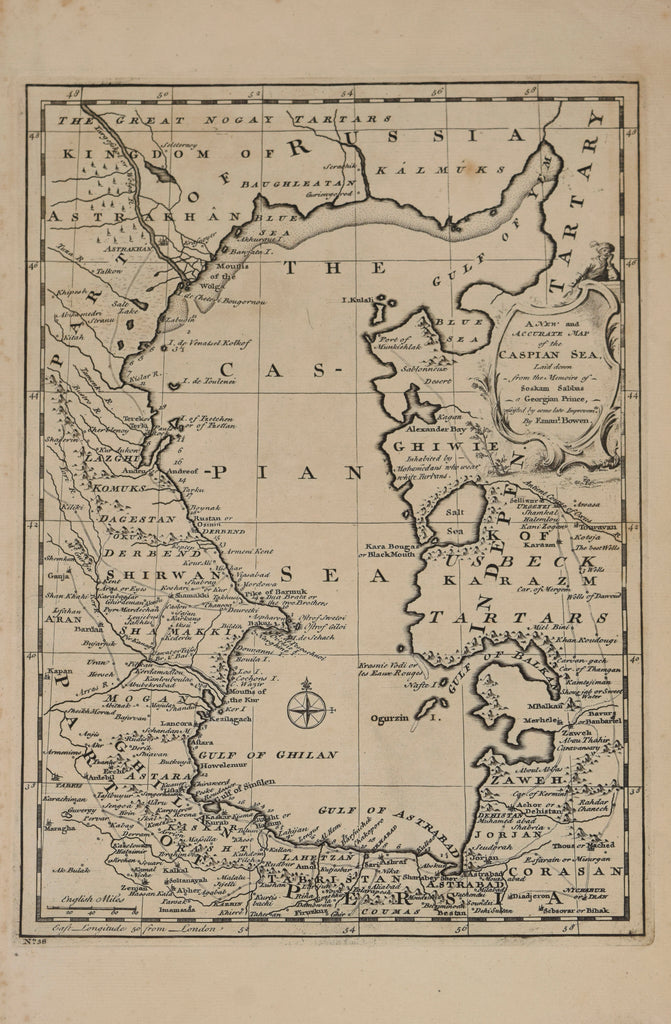 Emanuel Bowen (1693?-1767) A New and Accurate Map of the Caspian Sea ...