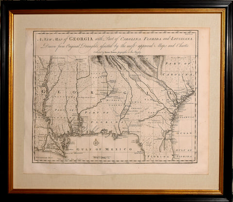 Emanuel Bowen (1693?-1767)  A New Map of Georgia, with Part of Carolina, Florida and Louisiana.