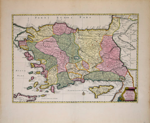 Jean Covens (1697-1774) & Corneille Mortier (1699-1783), after Nicolas Sanson, Natolia. Asia Minor…
