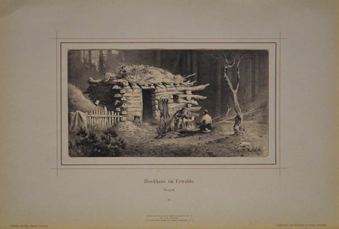 Rudolf Cronau (1855-1939)  Blockhaus im Urwalde. Oregon. 18