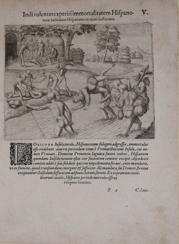 Theodore de Bry (1528-1598), after John White (c. 1540-1593), Indi volentes experiri immortalitatem..V
