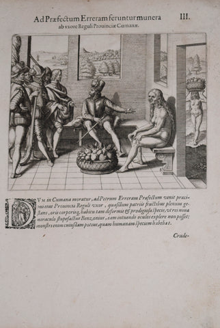 Theodore de Bry (1528-1598), after John White (c. 1540-1593), Ad Praefectum Erreram..III