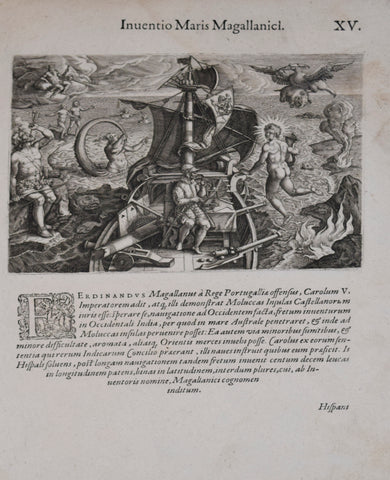 Theodore de Bry (1528-1598), after John White (c. 1540-1593), Inuentio Maris Magallanici XV