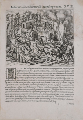 Theodore de Bry (1528-1598), after John White (c. 1540-1593), Indorumalij Occiduntur..XVIII