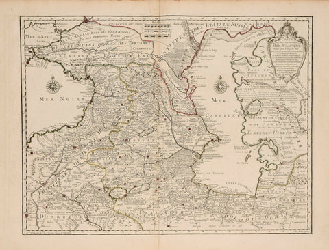 Guillaume de L’Isle (1675-1726)  Carte des pays Voisins de la Mer Caspiene… [Caspian sea and Caucasus region]