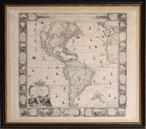 Louis Charles Desnos ((1725-1805)  Amerique Septentrionale et Meridionale Divisee en ses Principaux Pais et Subdivisee par Audience. / Nle. Carte D’Amerique sue les Memories le plus recens assujetie aux derniers Observations Astronomiques. [Wall Map]