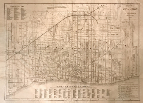 Silas Farmer & Co., Guide map of the City of Detroit, 1886