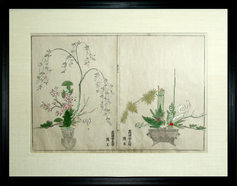 Shimpen Rikha Hyukubei Zui, [Pink and White Flowers]